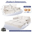 LLappuil 80" Corduroy Sofa, Pull Out Sofa Bed King Size, Loveseat Sofa Convertible Sofa Bed for Living Room