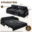 LLappuil Pull Out Sofa Bed King Size, Loveseat Sofa Covertible Sofa Bed, Chenille Sofa Couch with USB Port, Side Pocket for Living Room Black