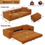 LLappuil Pull Out Sofa Bed King Size, 98" Tufted 3 Seat Sofa Convertible Sleeper Sofa Bed, Oversized 28" Deep Seat Velvet Sofa Couch for Living Room Orange