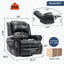LLappuil Recliner Chair, 360° Swivel Massage Recliner Chair with Heat, Nursery Glider Rocker Manual Recliner Chair with Side Pockets for Living Room, Bedroom Black