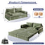 LLappuil 66" Corduroy Sofa, Pull Out Sofa Bed Queen Size, Loveseat Sofa Convertible Sofa Bed for Living Room