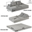 LLappuil King Size Convertible Sofa Bed, 87" DIY Chenille Sofa Couch with Deep Seat for Living Room Light Gray