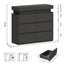 LLappuil TV Stand with Drawers, 6 Drawer Dresser for Bedroom, Chest of Drawers with LED Light Black