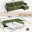 LLappuil Sectional Sofa, 107" Sectional Couch with Pull Out Sofa Bed Queen Size, 4 Seat Velvet Sofa with Memory Foam Mattress for Living Room Green