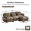 LLappuil 104" Sectional Sofa, L Shaped Modular Sectional Couch with Movable Ottoman, Cloud Chenille Sofa Couch for Living Room