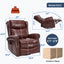 LLappuil Recliner Chair, 360° Swivel Massage Recliner Chair with Heat, Genuine Leather Nursery Glider Rocker Manual Recliner Chair with Side Pockets for Living Room, Bedroom Red