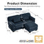 LLappuil 76" Loveseat Sofa, Modular Sectional Couch with Movable Ottoman, Cloud Corduroy Sofa Couch for Living Room
