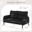 LLappuil Loveseat Sofa, 47" Small Couch, Love Seat Corduroy Sofa Couch for Compact Space Black