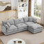 LLappuil Modular Sectional Sofa, Sectional Couch with Movable Ottoman, Chenille 4 Seat Cloud Sofa Couch for Living Room Gray