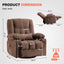 LLappuil Recliner Chair, 360° Swivel Massage Recliner Chair with Heat, Nursery Glider Rocker Manual Recliner Chair with Side Pocket, 2 Cup Holders, USB Charge Port for Living Room, Bedroom Brown