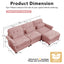 LLappuil 98" Sectional Sofa, L Shaped Modular Sectional Couch with Movable Ottoman, Cloud Chenille Sofa Couch for Living Room