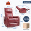 LLappuil Recliner Chair, 360° Swivel Massage Recliner Chair with Heat, Nursery Glider Rocker Recliner Chair for Living Room, Bedroom, Faux Leather Red