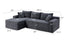 LLappuil 106" Sectional Sofa, Modular Sectional Couch with Left Chaise, Deep Seat Corduroy Cloud Sofa for Living Room