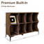 LLappuil 8 Cube Bookcase, Horizontal Bookshelf, 2-Tier Wooden Storage Cabinet for for Living Room, Bedroom, Home Office