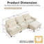 LLappuil 98" Sectional Sofa, L Shaped Modular Sectional Couch with Movable Ottoman, Cloud Chenille Sofa Couch for Living Room