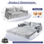 LLappuil 80" Corduroy Sofa, Pull Out Sofa Bed King Size, Loveseat Sofa Convertible Sofa Bed for Living Room