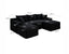 LLappuil Sectional Sofa, 94.5" U Shaped Modular Sectional Couch with Left Chaise, Cloud Courduroy Sofa Couch with Movable Ottoman for Living Room Black