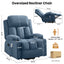 LLappuil Power Lift Recliner Chair, Massage Recliner Chair with Heat, Reading Chair with Side Pocket, USB Charge Port, Remote Control for Living Room, Bedroom Blue