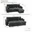 LLappuil Sectional Sofa, 83" Sectional Couch with Storage Chaise, Pull Out Sofa Bed Convertible Sofa Bed with Cup Holder for Living Room, Polyester Dark Gray