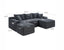 LLappuil Sectional Sofa, 94.5" U Shaped Modular Sectional Couch with Left Chaise, Cloud Courduroy Sofa Couch with Movable Ottoman for Living Room Gray