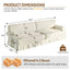 LLappuil 94" 3 Seater Sofa, Chenille 4 Seat Sofa for Living Room, 26.4" Extra Deep Seat Mid Century Sofa Beige