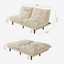 LLappuil 71" Corduroy Futon Convertible Sofa Bed, Loveseat Sleeper Sofa Couch for Living Room Apartment Beige