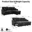 LLappuil Sectional Sofa, 71" Sectional Couch Convertible Sofa Bed, Pull Out Sofa Bed Full Size with Storage Chaise for Living Room, Linen Black