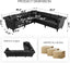 LLappuil Sectional Sofa, 100" x 100" Chesterfield Sofa with Rolled Arms and Nailhead, 5 Seat Faux Leather Tufted Couch for Living Room Black
