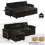 LLappuil 86" Sectional Sofa, Sectional Couch with Pull Out Sofa Bed, Corduroy Sofa Couch Convertible Sofa Bed with Storage Chaise, Small Desktop, Charging Port for Living Room