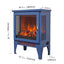 LLappuil 18" Electric Fireplace, Freestanding Electric Fireplace Stove Heater with 3D Flame Effect for 800 Sq. Ft, 1400W /700W heat/ 5000 BTU Blue