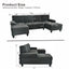 LLappuil Sectional Sofa, 104" Sectional Couch with Dual Chaise, Upholstered Sofa Couch for Living Room Dark Gray
