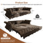 LLappuil 98" Pull Out Sofa Bed King Size, Oversized Chesterfield Velvet Sofa with Flower Tufting, Loveseat Sofa Couch Convertible Sofa Bed for Living Room Brown