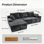 LLappuil 96" Sectional Sofa, Modular Sectional Couch with Right Chaise, Deep Seat Corduroy Cloud Sofa for Living Room Gray