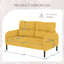 LLappuil Loveseat Sofa, 47" Small Couch, Love Seat Corduroy Sofa Couch for Compact Space Yellow