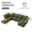 LLappuil Modular Sectional Sofa, Sectional Couch with Adjustable Arms Backs & Storage Seat, Oversized Corduroy Sofa Couch for Living Room Green