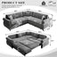 LLappuil Sectional Sofa, Pull Out Sofa Bed King Size, 5 Seat Chenille Sofa Couch Convertible Sleeper Sofa Bed for Living Room Light Gray