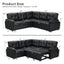 LLappuil 85" x 85" Sectional Sofa, L Shaped Sectional Couch with Pull Out Sofa Bed, Convertible Sofa Bed with Hidden Storage, Foli Fabric 5 Seat Sofa Couch for Living Room