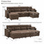 LLappuil 83" Sectional Sofa, Compact Sectional Couch with Reversible Storage Chaise, Breathable Foil Fabric Sofa Couch Convertible Sofa Bed with Cup Holder for Lving Room