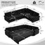LLappuil Sectional Sofa, Sectioanl Couch with Pull Out Sofa Bed King Size, Chenille Sofa Conertible Sofa Bed for Living Room