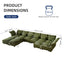 LLappuil Modular Sectional Sofa, Sectional Couch with Adjustable Arms Backs & Storage Seat, Oversized Corduroy Sofa Couch for Living Room Green