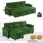 LLappuil 86" Sectional Sofa, Sectional Couch with Pull Out Sofa Bed, Corduroy Sofa Couch Convertible Sofa Bed with Storage Chaise, Small Desktop, Charging Port for Living Room