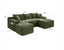 LLappuil Sectional Sofa, 106" U Shaped Modular Sectional Couch with Left Chaise, Cloud Courduroy Sofa Couch with Movable Ottoman for Living Room Green