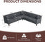 LLappuil Sectional Sofa, 103" x 103" Chesterfield Sofa with Nailhead, 7 Seat Chenille Tufted Couch for Living Room Gray