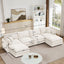 LLappuil Modular Sectional Sofa, Sectional Couch with 2 Movable Ottoman, Chenille 6 Seat Cloud Sofa Couch for Living Room Beige