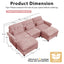 LLappuil 98" Sectional Sofa, U Shaped Modular Sectional Couch with Double Movable Ottoman, Cloud Chenille Sofa Couch for Living Room