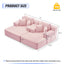 LLappuil 2 Piece Chaise Lounge Chair Indoor, Corduroy Boneless Sofa Bed, Deep Seat Sleeper Couch Reading Chairs, Cloud Sofas Couches for Living Room, No Assembly Required Pink