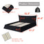 LLappuil Upholstered Platform Bed King Size, Oversized Wood Bed Frame with Headboard Black