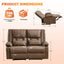 LLappuil Loveseat Recliner Chair, Massage Recliner Chair with Heating, Manual Oversized Recliner Home Theater with Cup Holders, Side Pocket for Adults