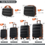 LLappuil 6 Piece Luggage Set, ABS Hardshell Suitcases with Dual Spinner Wheels for Travel & Business