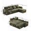 LLappuil 108" Sectional Sofa, Oversized Sectional Couch with Pull Out Sofa Bed, Chenille Sofa Couch Convertible Sofa Bed with Recliner Chair, Small Tabletop, Storage Chaise for Living Room